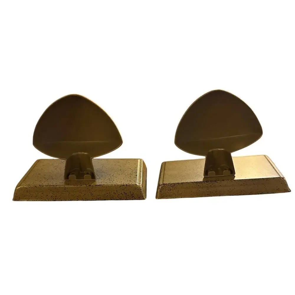Vintage Set 2 Mushroom Metal Hook Hanger Fireplace Mantel Stocking Holder Velvet